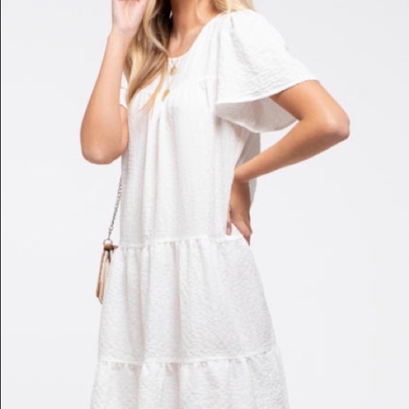 Blu Pepper Textured & Tiered Dress - Picture 13 of 16